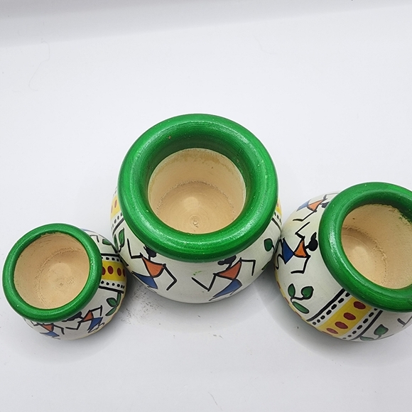 3 Wooden Matki Pot Set - 1.5"-2.5" - Picture 3 of 6